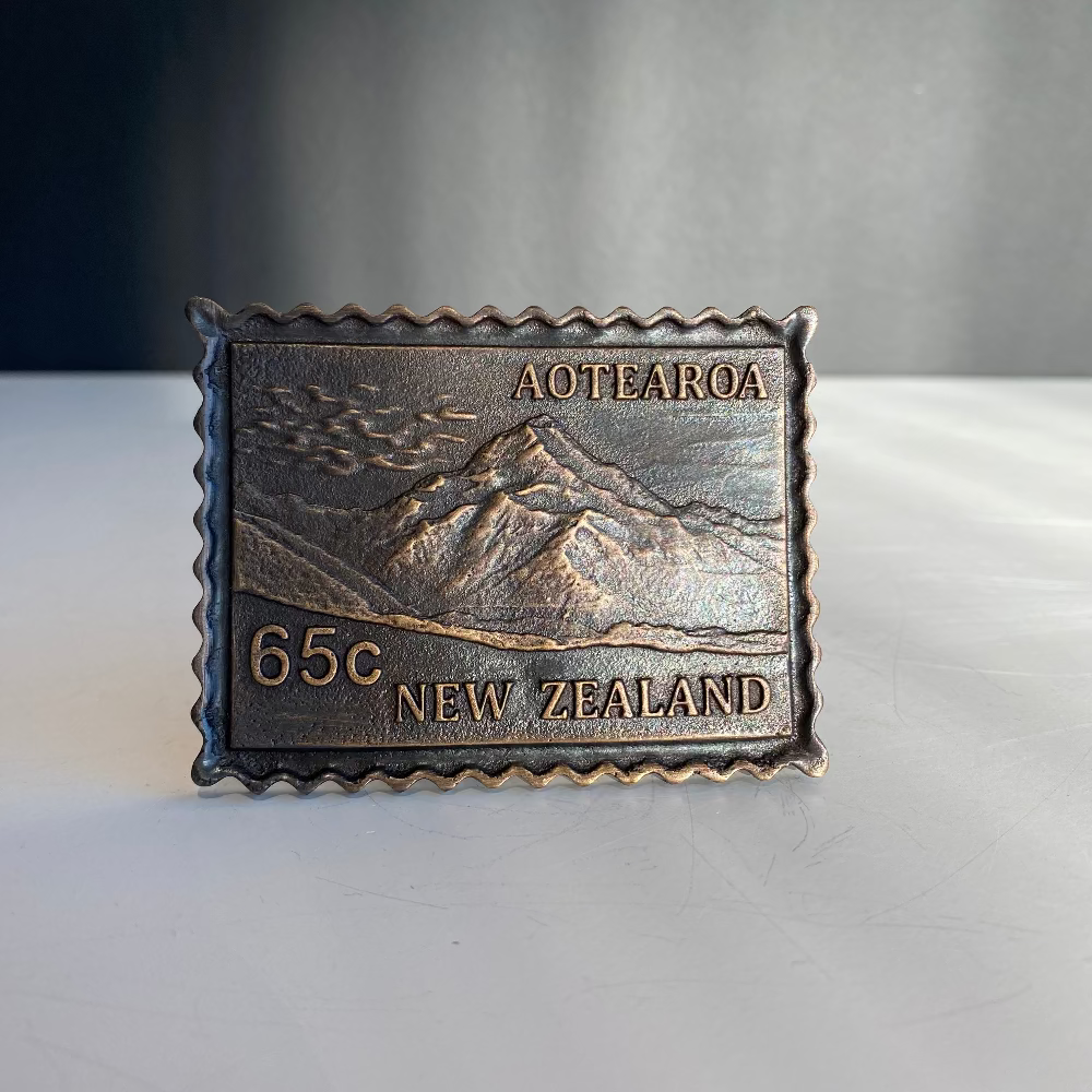 65 Cent Desk Stamp| Jay Lloyd | Hand Cast | Hand Finished Bronze | Turua Gallery