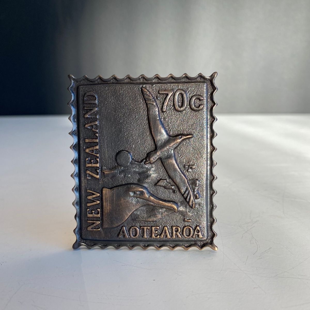 70 Cent Desk Stamp| Jay Lloyd | Hand Cast | Hand Finished Bronze | Turua Gallery