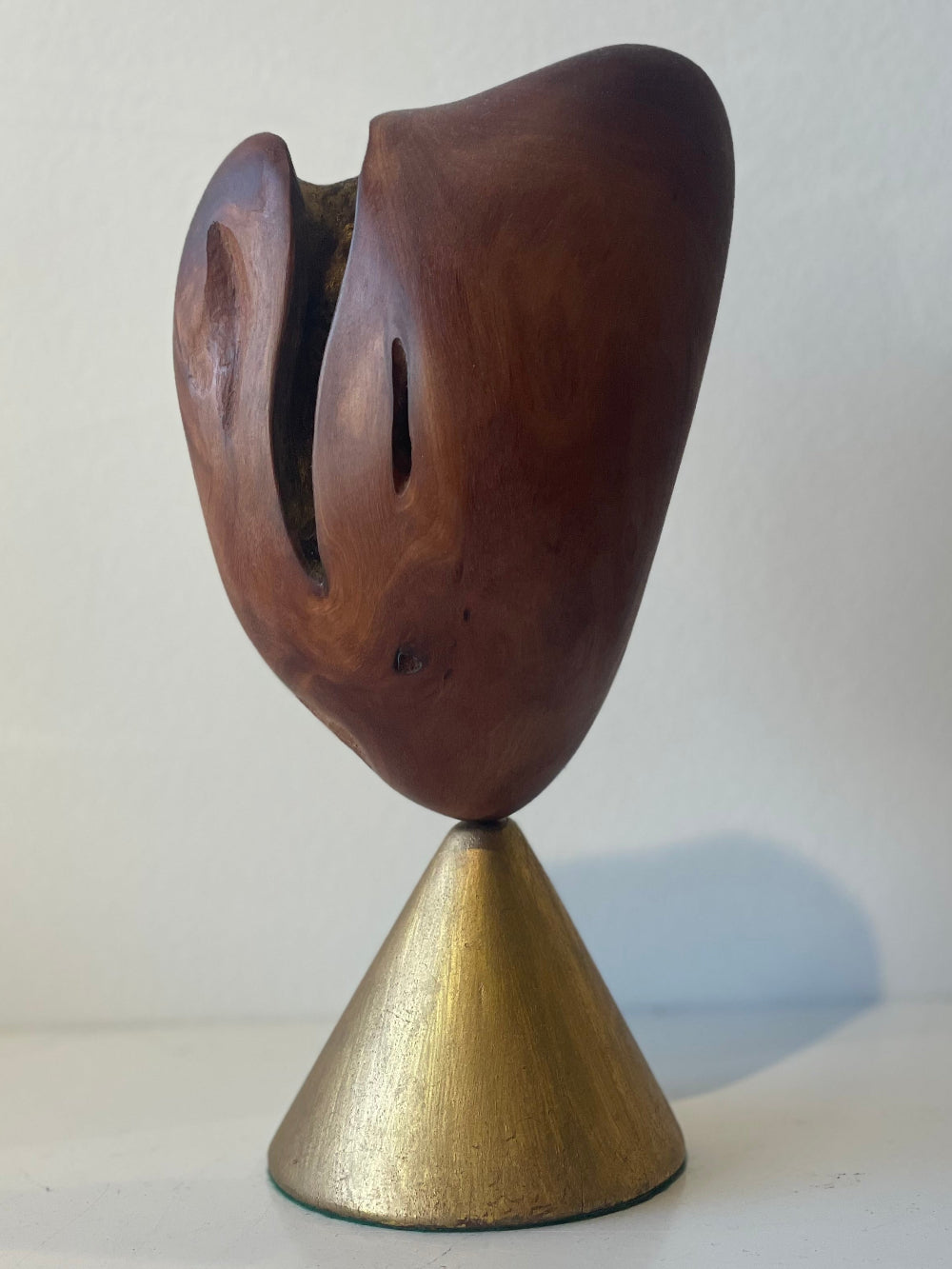 Essence 1 | John Allen | Wood Sculpture | Turua Gallery | 14 carat gold base