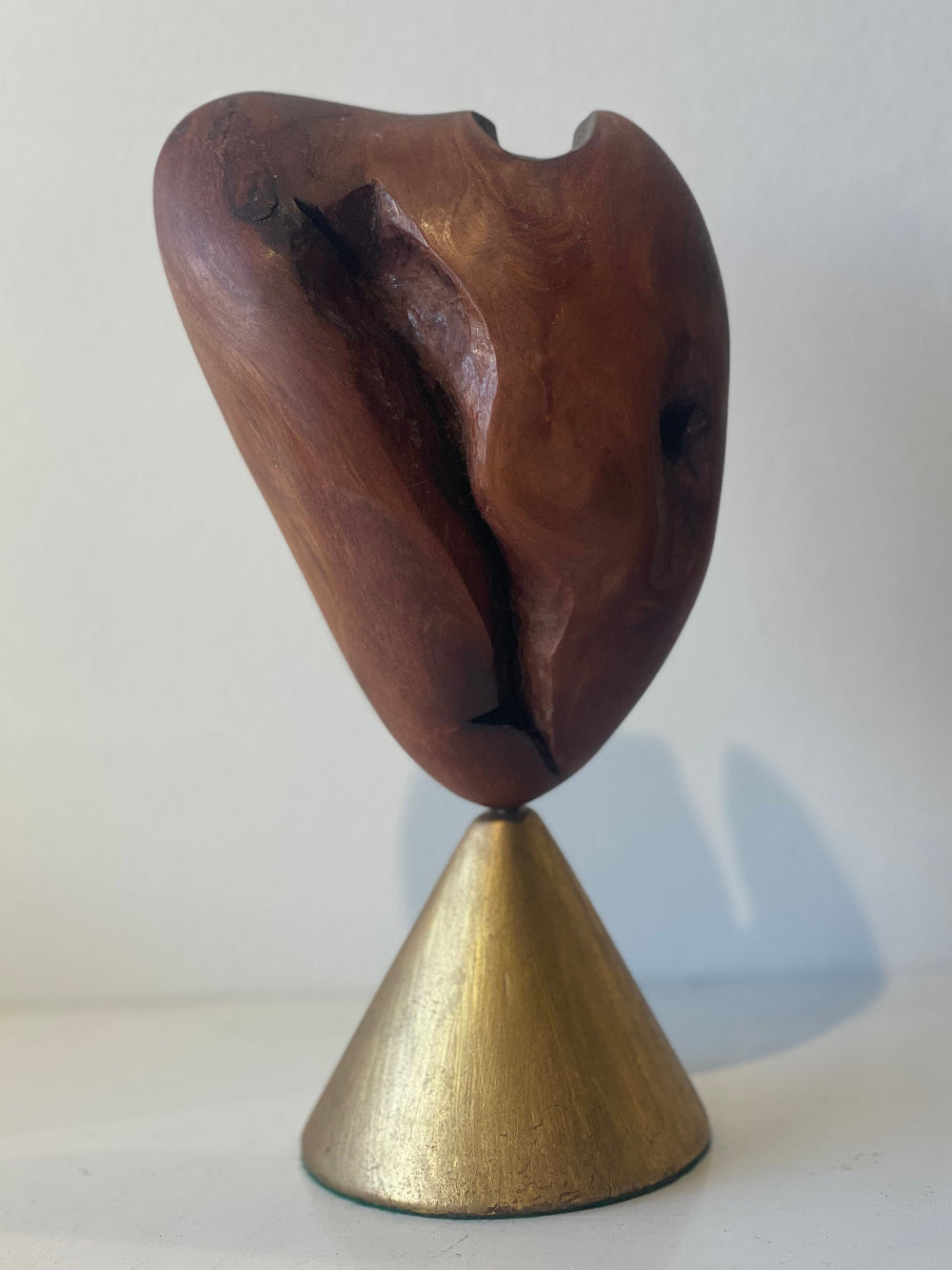Essence 1 | John Allen | Wood Sculpture | Turua Gallery | 14 carat gold base
