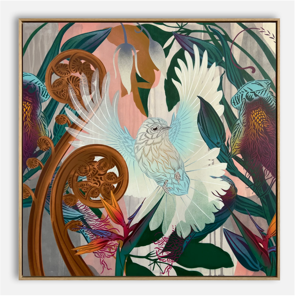 Evolution Drip Fantail & Punga | FLOX | Turua Gallery | Original Artwork