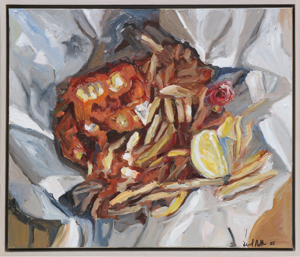 Harriet Millar | Fish & Chips | Homebody Exhibition | Painting 
