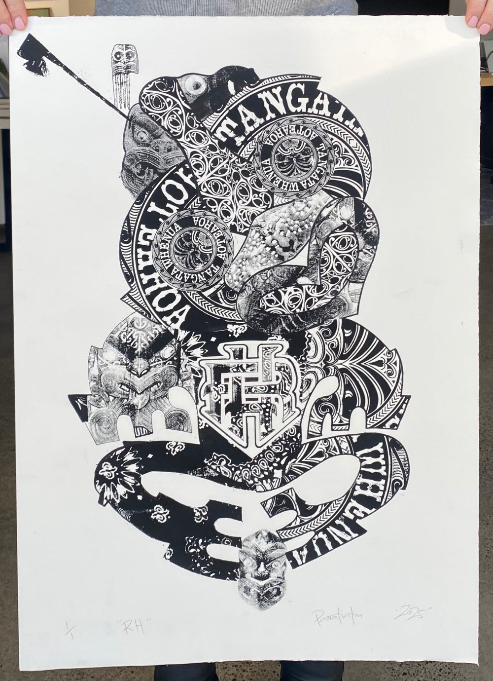 RH, 2025 | Paora Tiatoa | Multi-Pass Print | Limited Edition | Turua Gallery