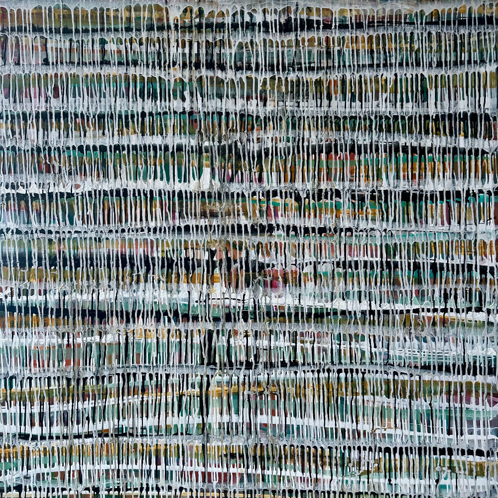 Thatch 2, Mixed media on canvas abstract painting, Jody Hope Gibbons