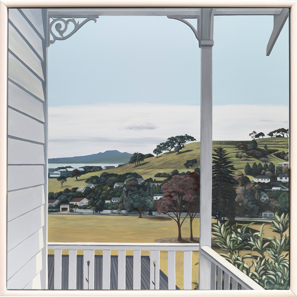 Judith Milner | Watching the World Go By Ohinerau Mt Hobson | Homebody Exhibition | Painting