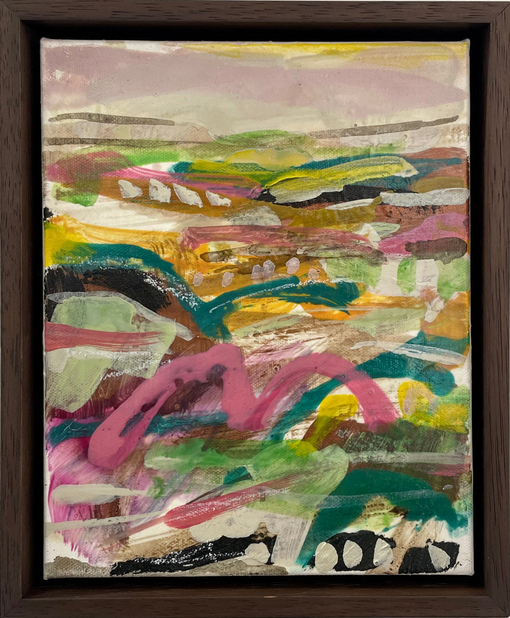 Land Lover Study, Jody hope gibbons mixed media painting framed