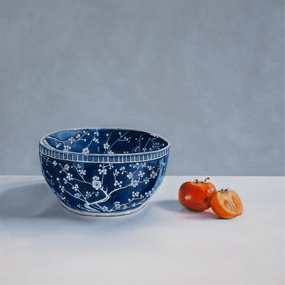 Lee Dewsnap | Blue & White Bowl & Persimmons | Homebody Exhibitions | Painting