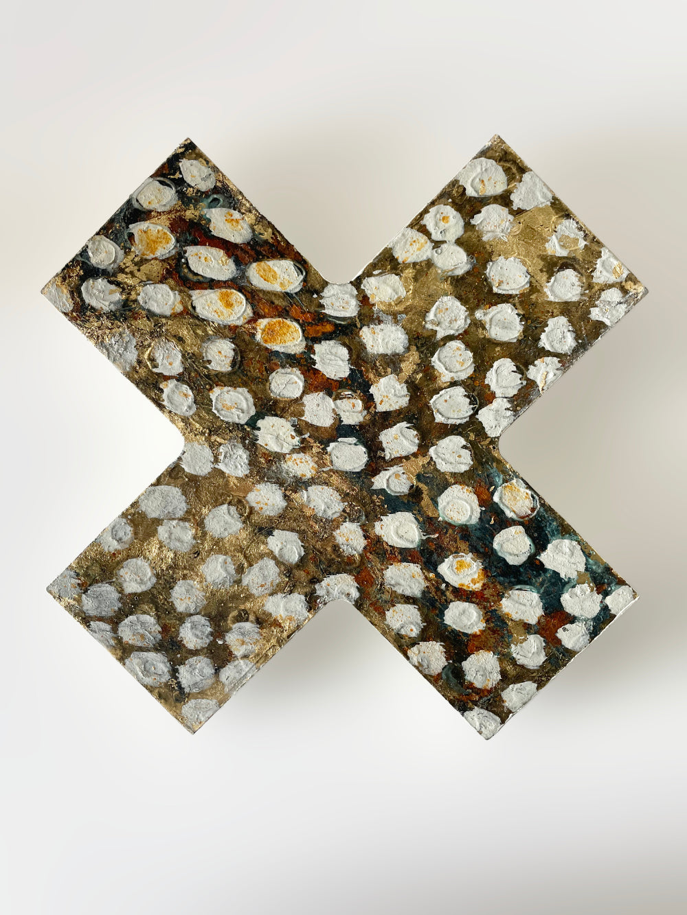 Little Spot Cross II, Jody Hope Gibbons, mixed media on boxed board painting