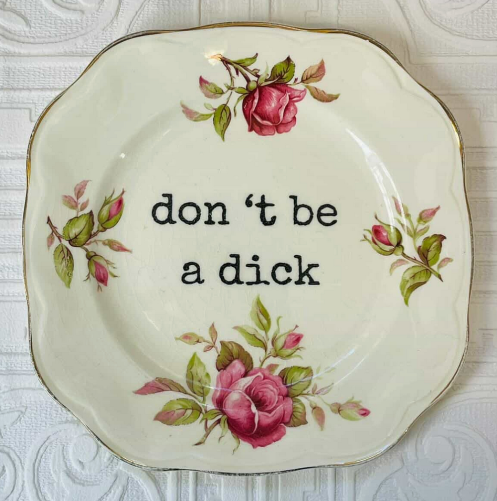 Rose | Philina Den Dulk | Plates | Don't be a Dick series | Turua Gallery 
