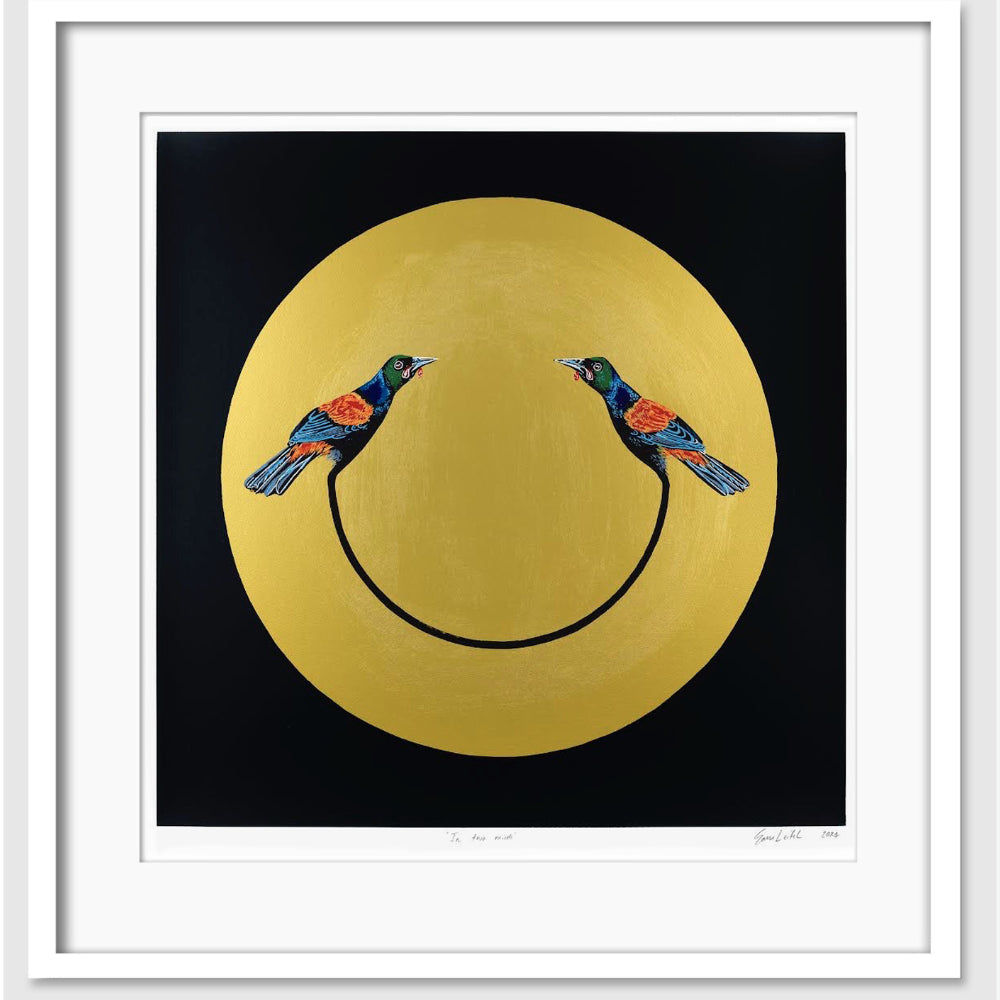 Sam Leitch, In Two Minds, Artist proof limited edition framed print in gold