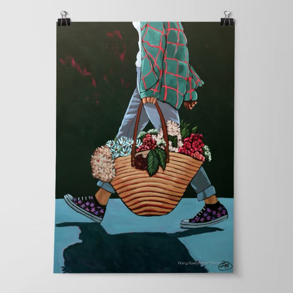 Picking Posies Abbey Merson Art Print