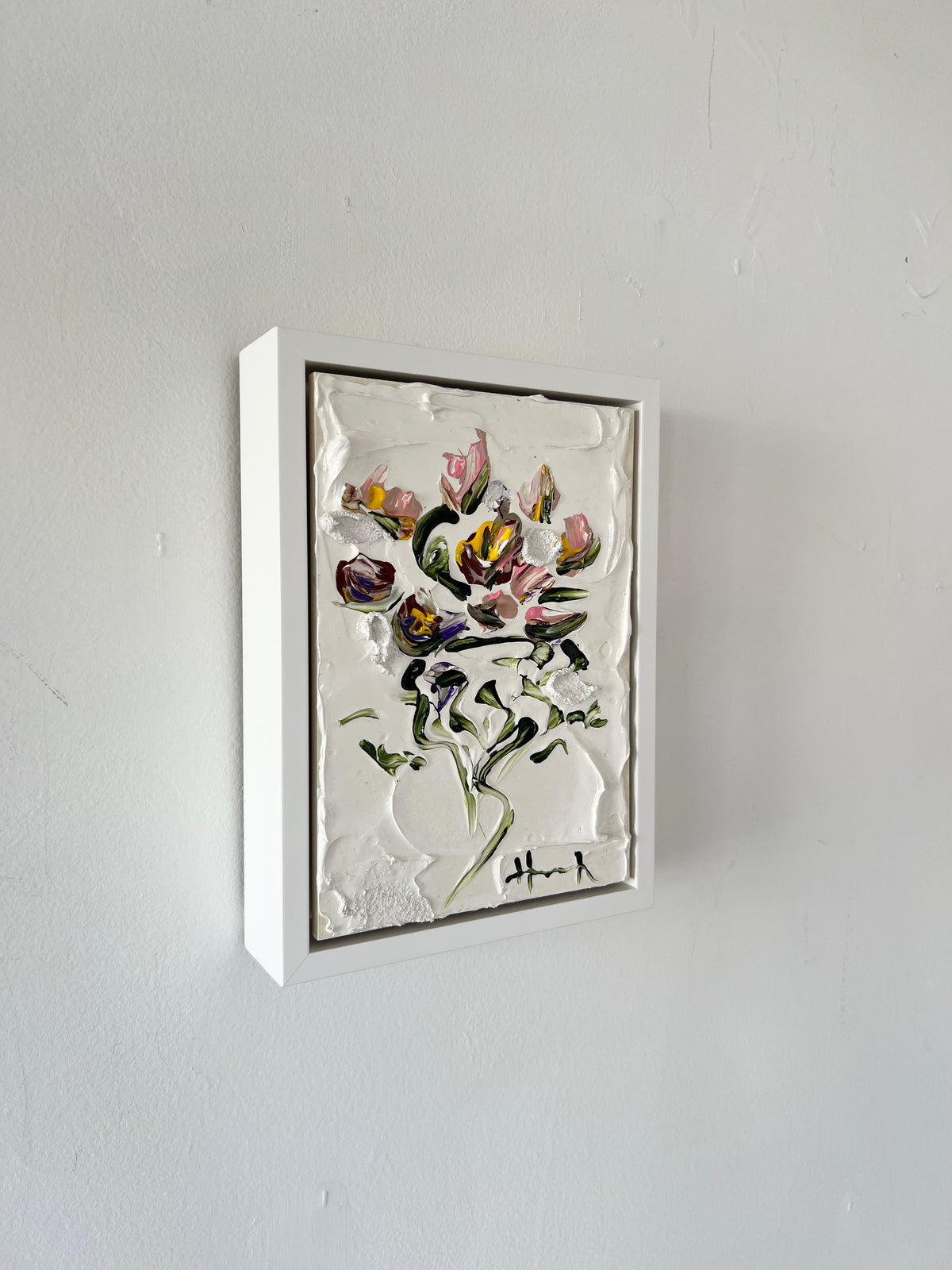The Lovely Bouquet, acrylic and medium on board, framed painting, Hannah Jane 