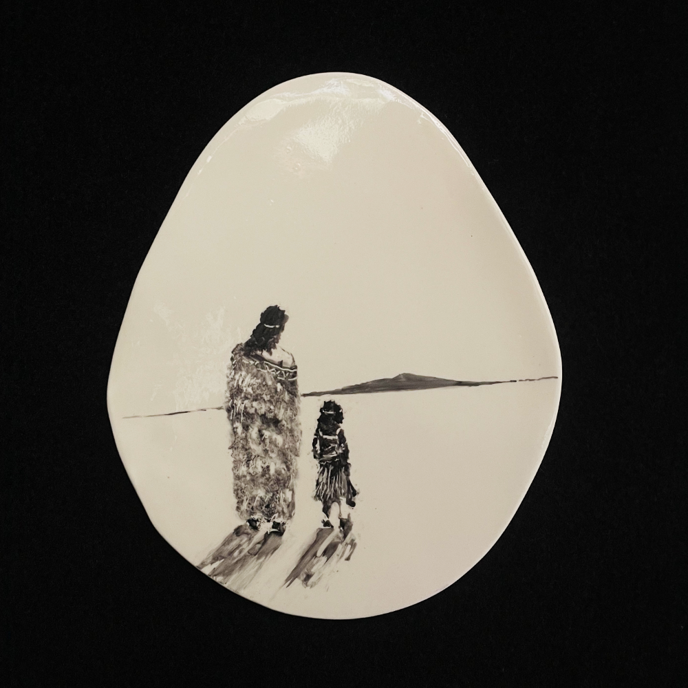 There Is Only One O fUs # 233, Robin Ranga, ceramic wall plaque 