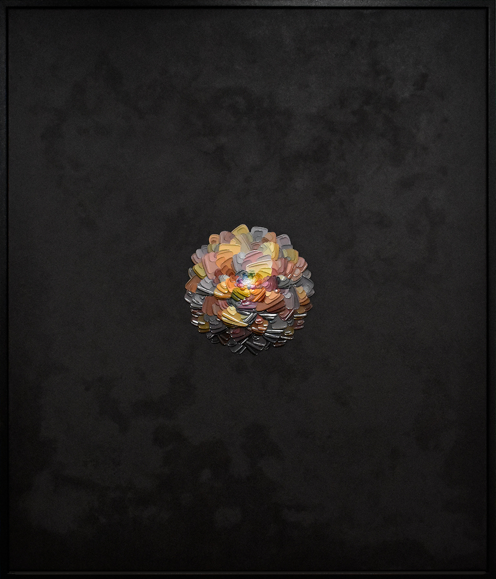 Josh Davison | Black Flower Wheel | Original Painting | In Colour Exhibition 2025 | Turua Gallery