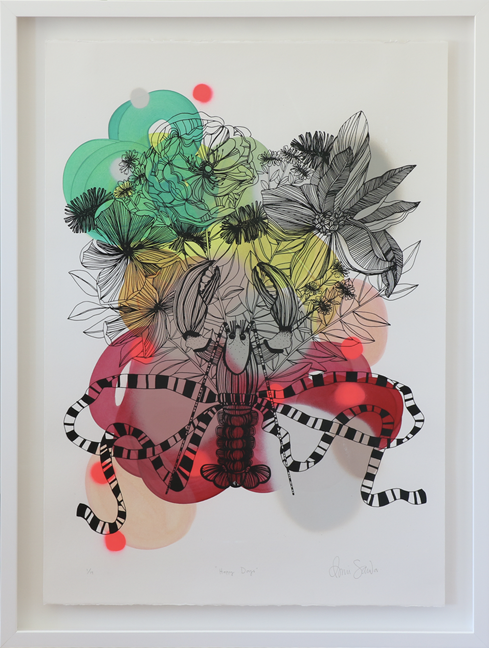 HappyDays Limited Edition Screen print Annie Smit Sandano Hip Hip Hooray Exhibition