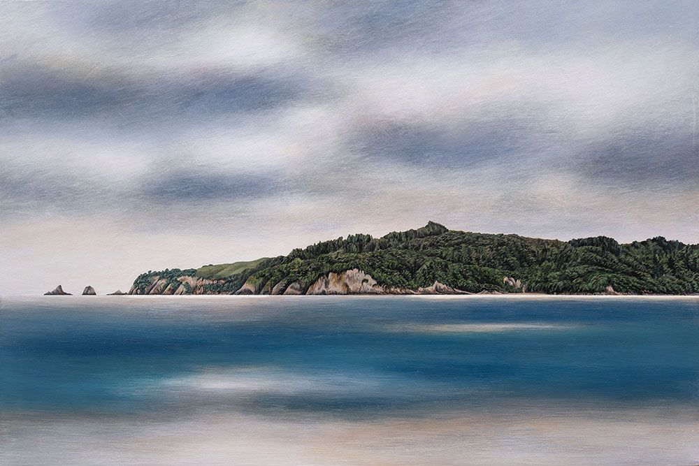 Whangamata Looking South Landscap painting Kylie Rusk Hip Hip Hooray Exhibition