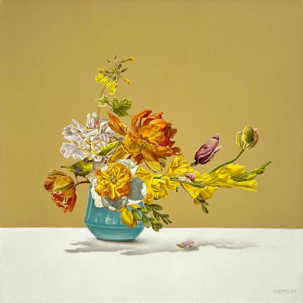 Fanfare Origianl still life painting by Margaret Emsley Hip Hip Hooray Exhibition