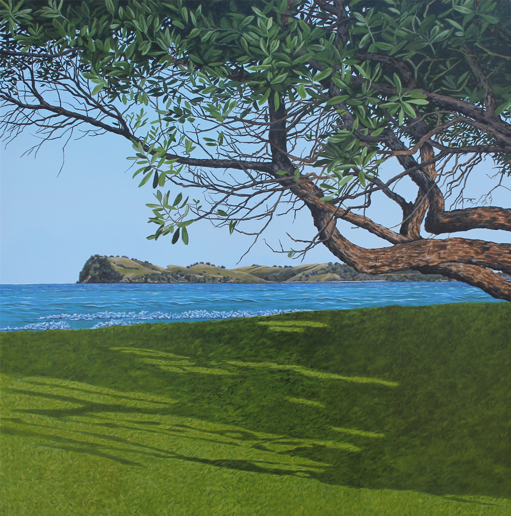 Maria Napier View to Slipper Pauanui Beaach acrylic on canvas 