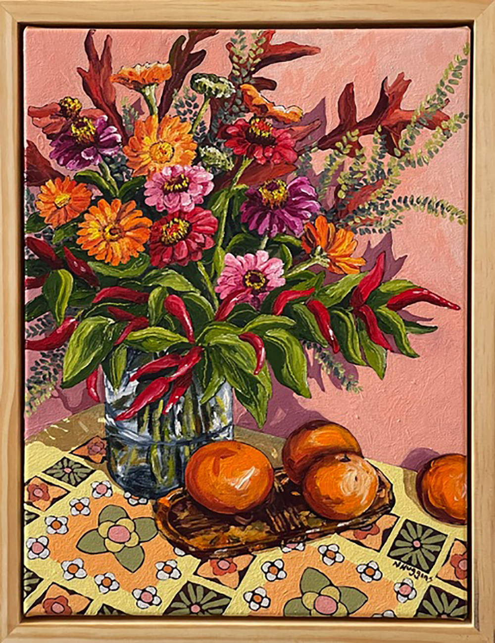 Hot Citrus Still Life painting from Narelle Huggins Hip Hip Hooray Exhibition