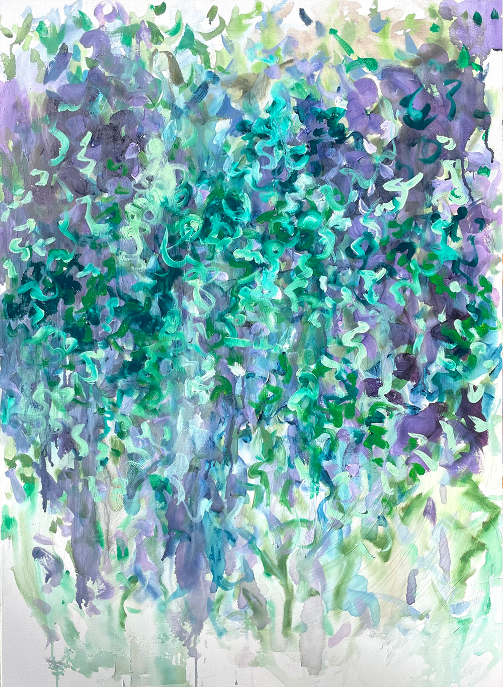 Working in a hat shop Abbey Lyman Oil and Acrylic on canvas painting 