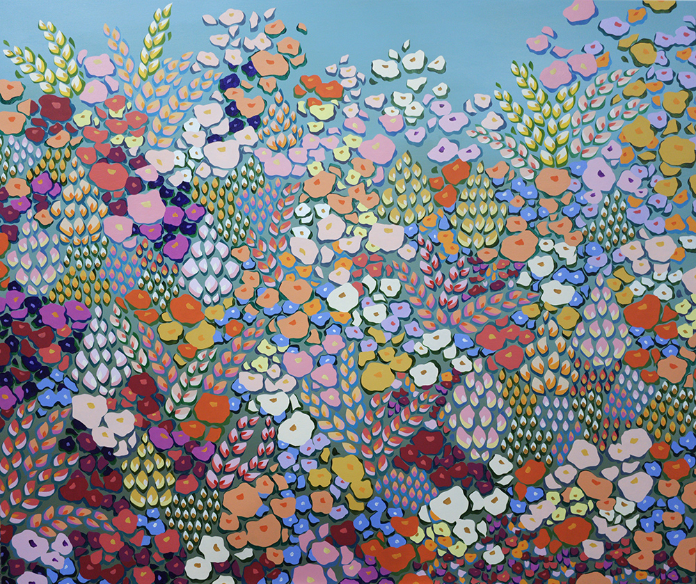 Blue Skies Original painting Finding Eden Exhibition by Alicia Beech