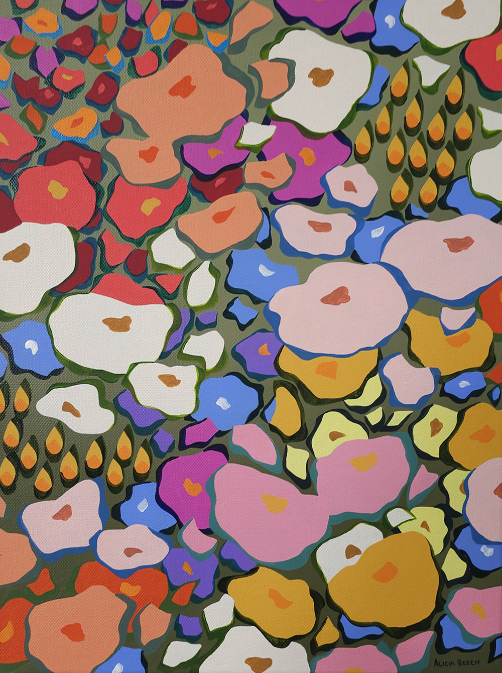 Buttercup original acrylic painting Finding Eden exhibition by Alicia Beech