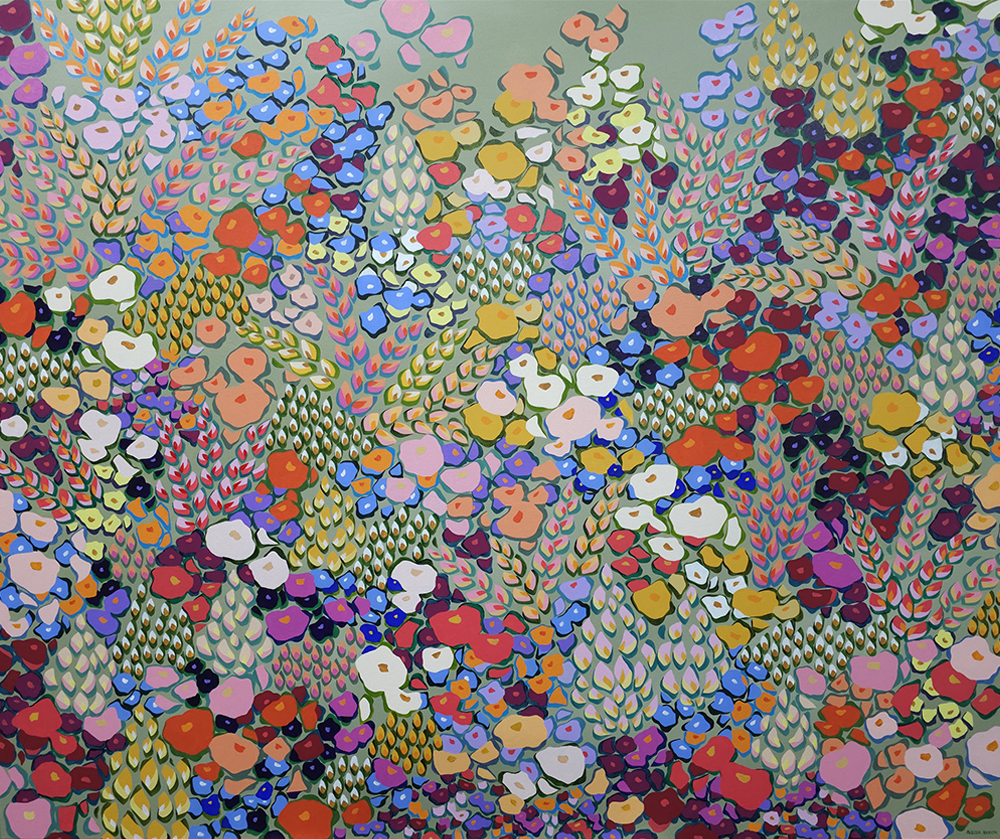 Rhythm &amp; Blooms Original painting Finding Eden Exhibition By Alicia Beech