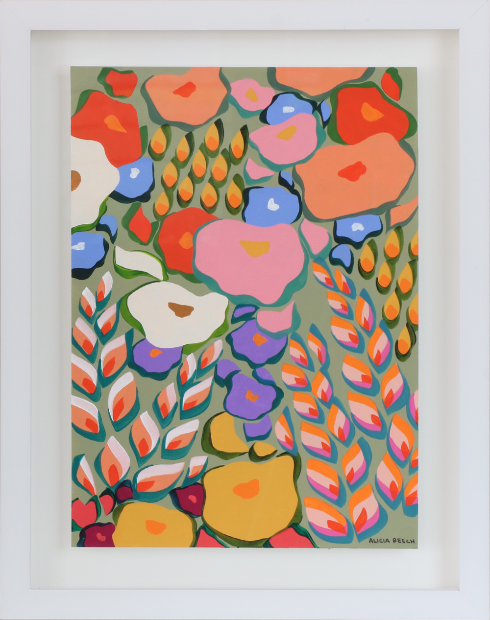 Sage Acrylic on paper, framed Finding Eden exhibition by Alicia Beech