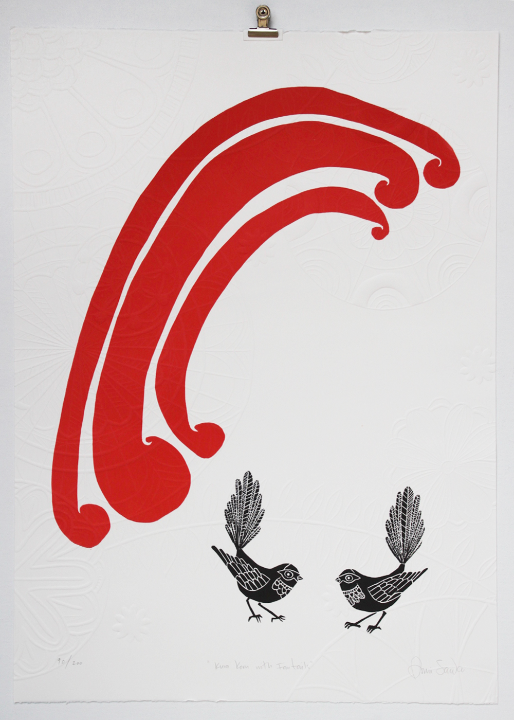 Kura Koru With Fantails Annie Smits Sandano