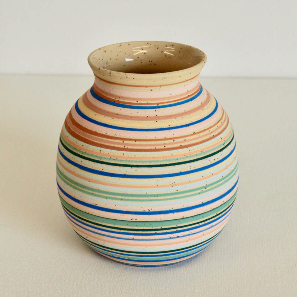 Annie Smits Sandano | Ceramic Striped Vase