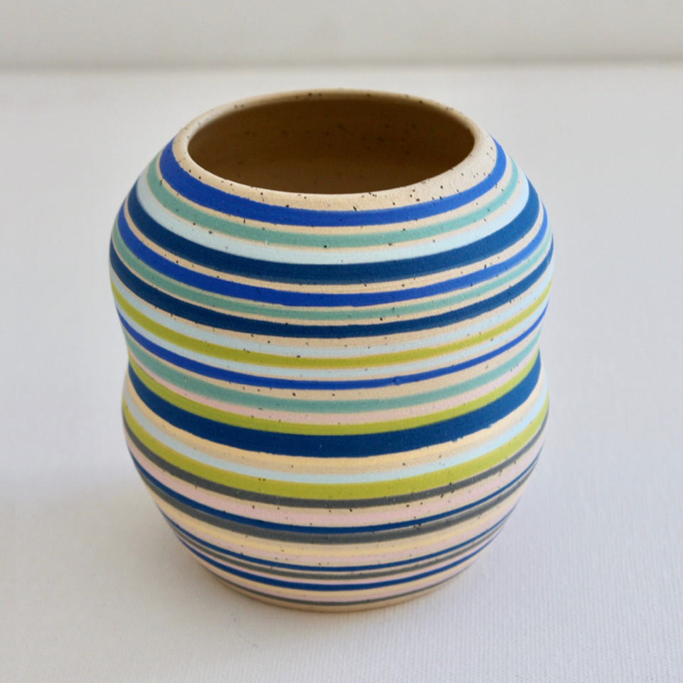 Annie Smits Sandano | Striped Ceramic Vase 