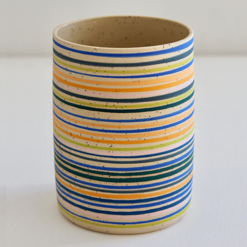 Annie Smits Sandano | Ceramic Striped Vase