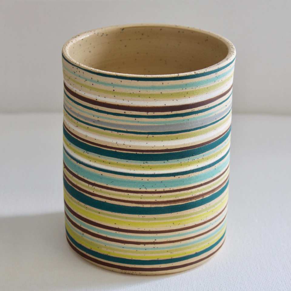 Striped Vessel #81 Ceramic vase Annie Smits Sandano