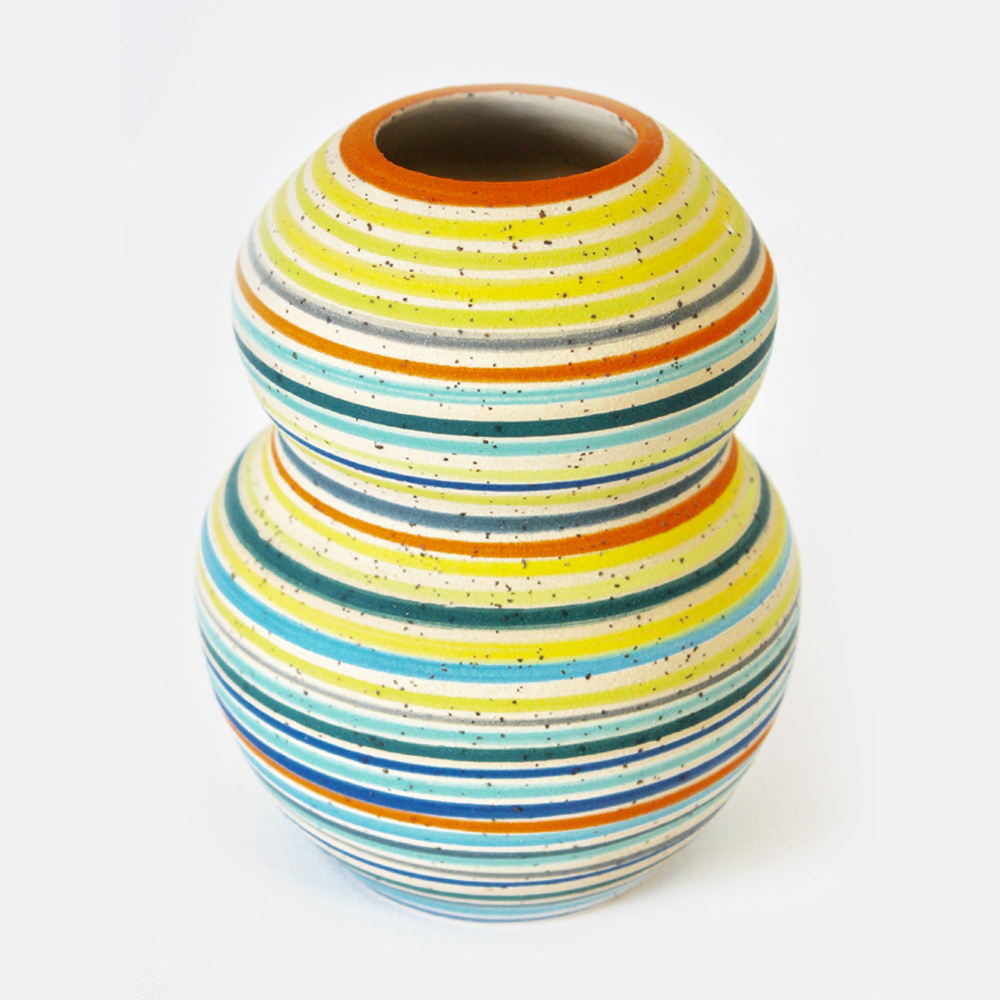 Striped Vessel #31 Ceramic Vase Annie Smit Sandano