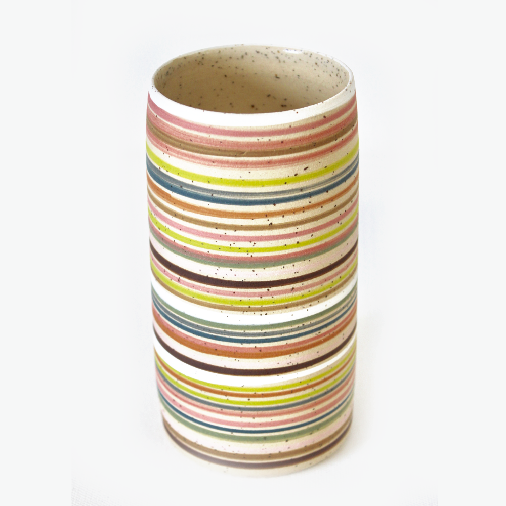 Striped Vessel #34 Ceramic Vase Annie Smits Sandano