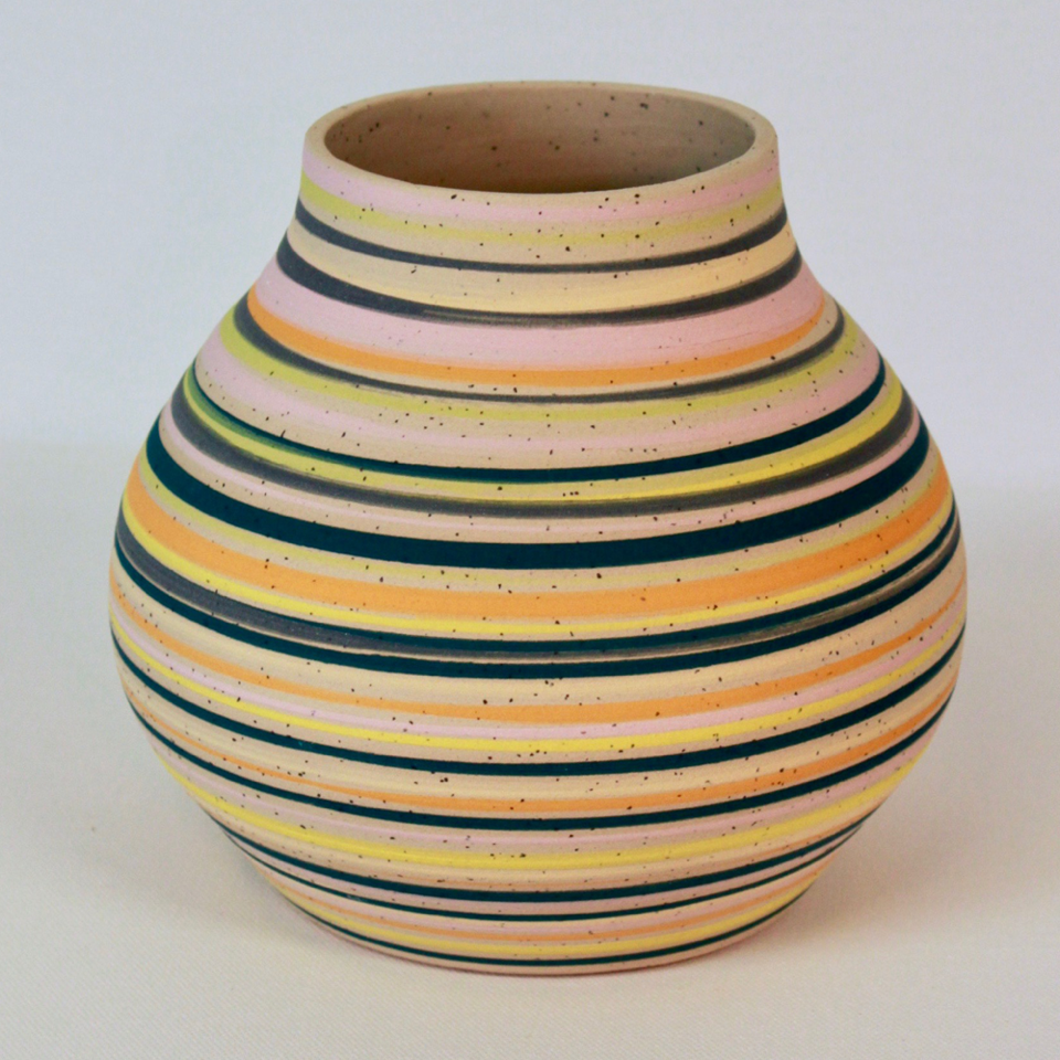 Striped Vessel #61 Ceramic Annie Smits Sandano