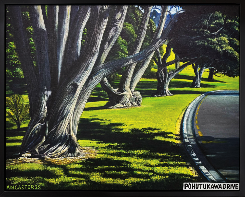 PŌHUTUKAWA DRIVE, 2025, Josh Lancaster acrylic on canvas painting 