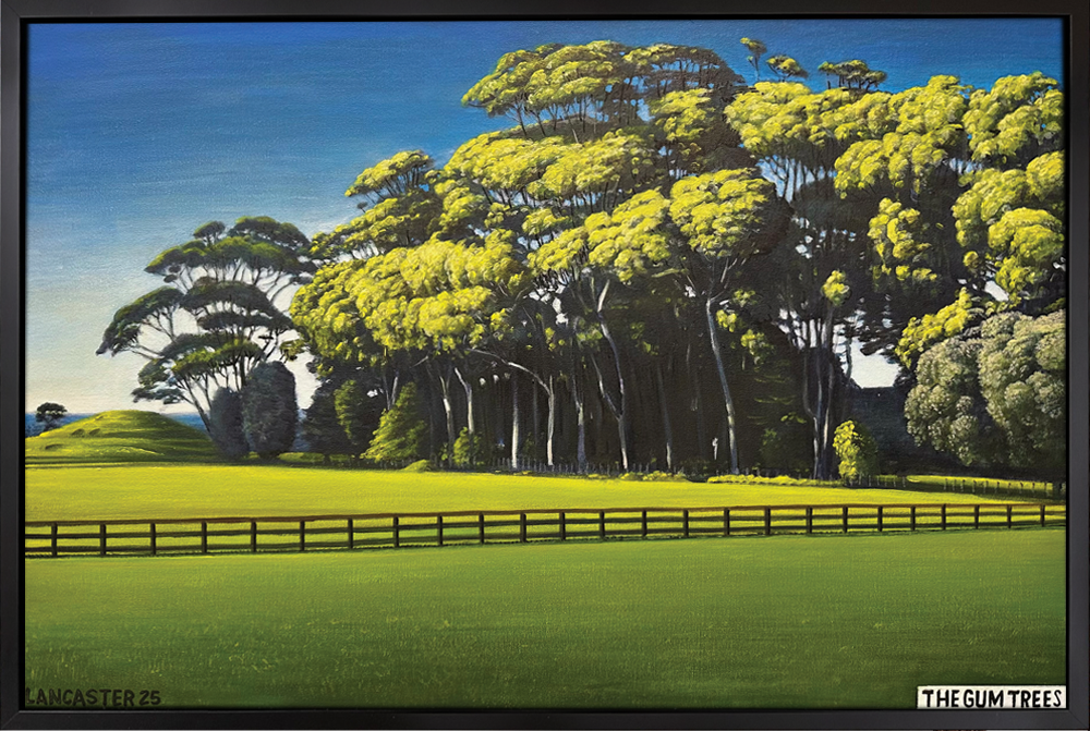 THE GUMTREES, 2025, Josh Lancaster acrylic on canvas painting 