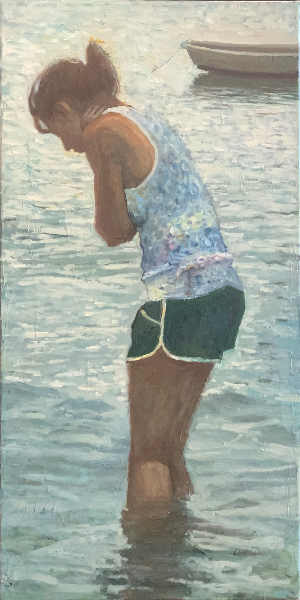 Girl Wading Oil painting Belinda Wilson