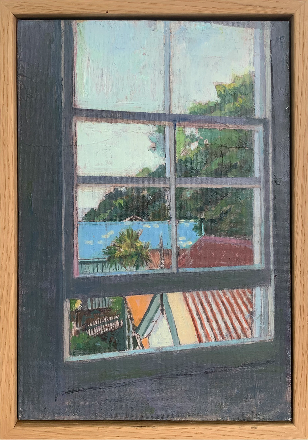 Kohukohu - View from the old bank Oil painting Belinda Wilson