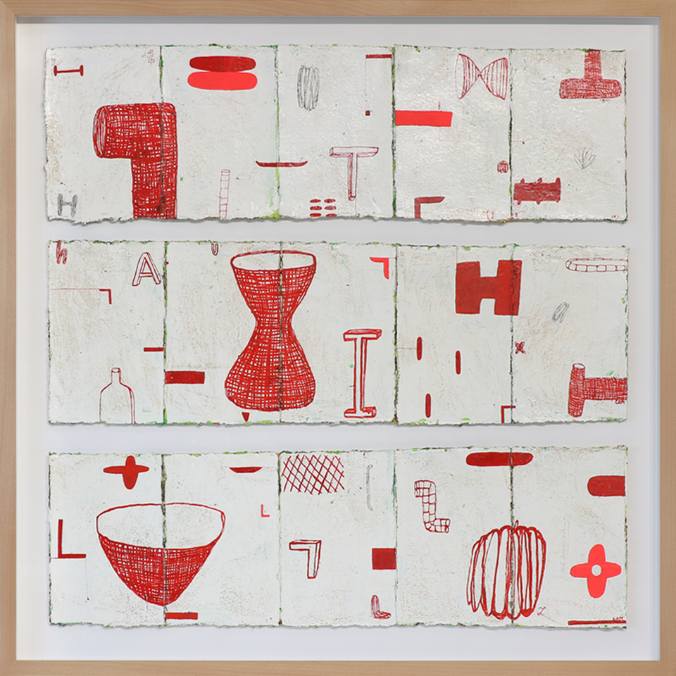 Journey of the Ancestors Ink & Acrylic painting, framed Cam Munroe