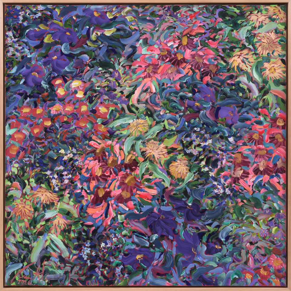 Carmel van der Hoeven | Pretty Brutal Solo Exhibition | Layered Memories | Turua Gallery | Original Painting | Floral 