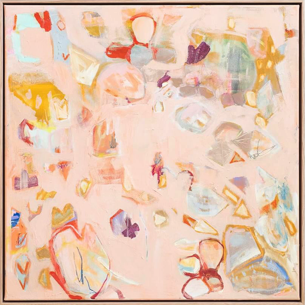 Stone Roses mixed media painting floral by Carrie Broomhall