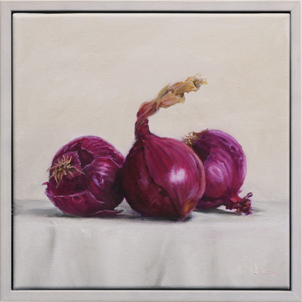 3 reds oil painting on canvas Still Life Dean Wallace