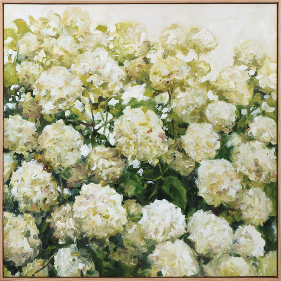 Bright Eyes II hydrangeas oil painting Dean Wallace