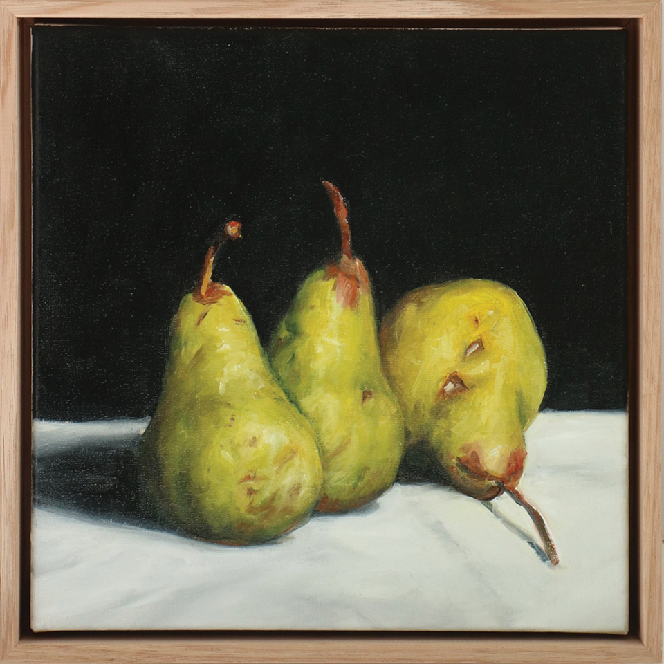 Pears on Cloth I oil painting Dean Wallace