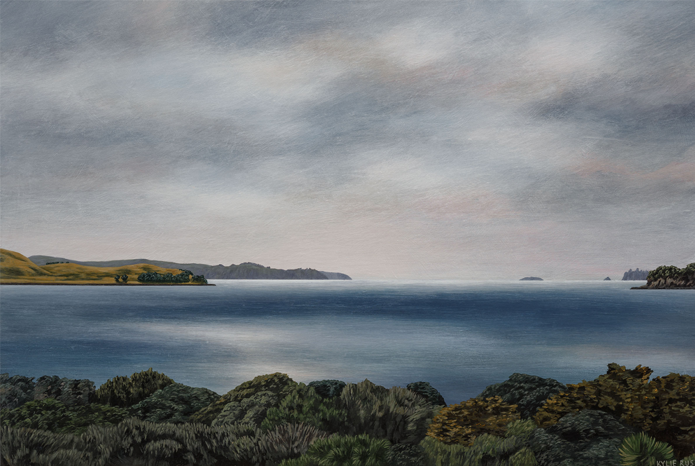 Looking From Tahuna Reserve | Painting | Kylie Rusk | Elements Exhibition