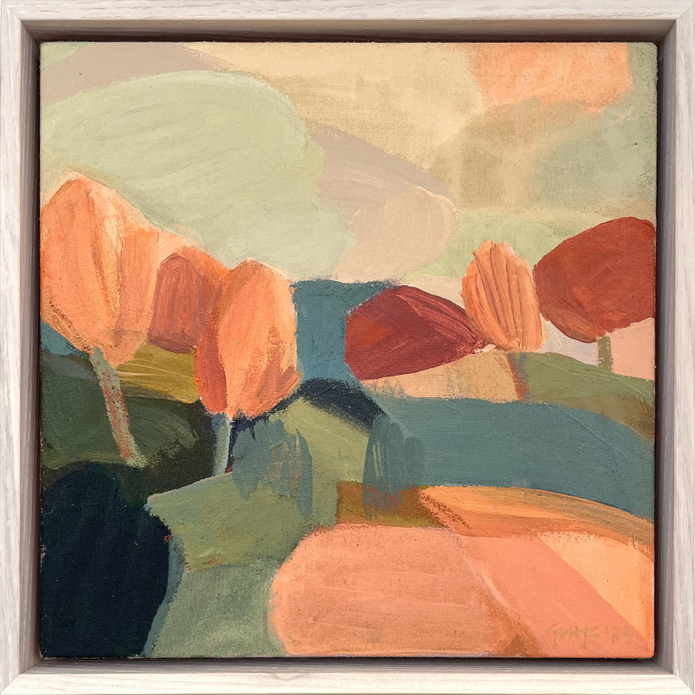 Coral Evening Original painting Arcylic on linen Where I&#39;ve Been exhibition Georgina Hoby Scutt