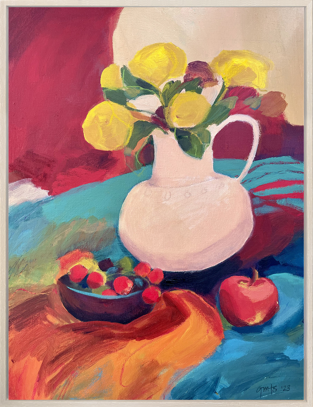 French Red Original Painting Acryic on linen Where I've Been Exhibition Georgina Hoby Scutt