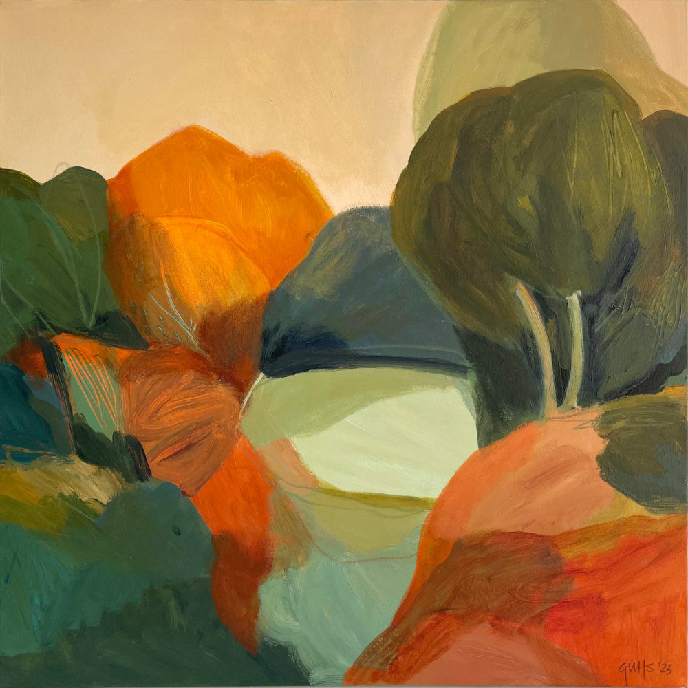 Landscape Study Autumn original painting Acrylic on canvas Where I&#39;veBeen exhibition Georgina Hoby Scutt